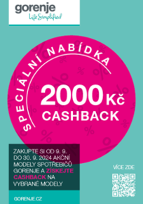 GORENJE - Speciální cashback až 2.000 Kč