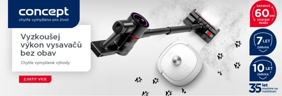 S výrobky Concept získáte prodlouženou záruku a Garanci vrácení pěnez