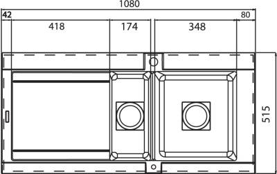 Granitový dřez levostranný Astracast GEO 1.5 LHD hnědá metalická (2)