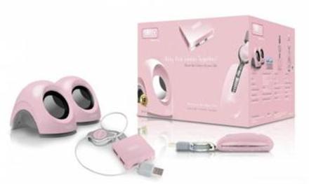 Přenosné reproduktory Sweex SP939 - Baby Pink (1)