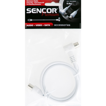 Anténní koaxiální kabel 0,8m Sencor SAV 169-008W