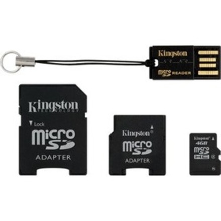 MicroSDHC paměťová karta s adaptérem - 8GB Kingston MicroSDHC 8GB CL4 + čt + adpt