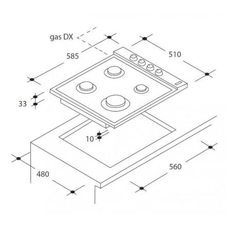 Plynová varná deska Candy CLG 64 SPB (1)