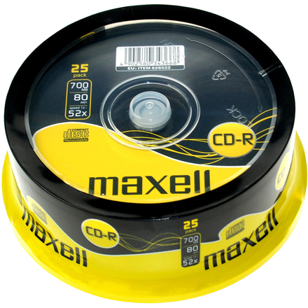 CD-R disk 25ks Maxell CD-R 700MB 52x 25SP 628522