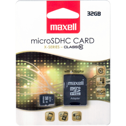 Paměťová karta Maxell MicroSDHC 32GB CL10 + adpt 854718