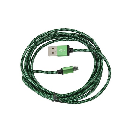 Kabel USB Platinet PUCFB2G USB microUSB, opletený, 2m, zelený