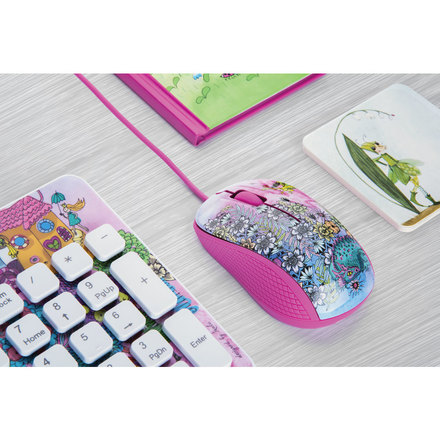 Počítačová myš Yenkee YMS 1020PK Myš USB FANTASY růžová (2)