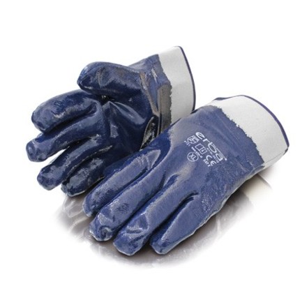 Pracovní rukavice Erba ER 55131 L bavlněné potažené nitrilem, modré