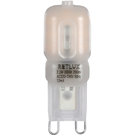 LED žárovka Retlux RLL 293 G9 žárovka LED 2,5W teplá bílá
