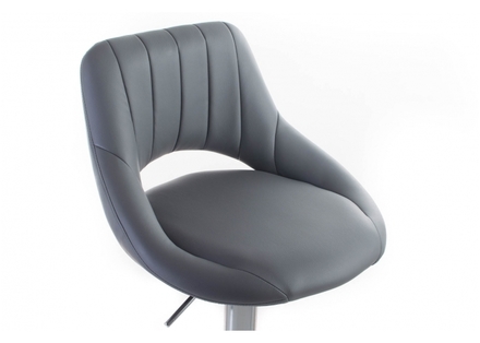 Barová židle G21 Aletra grey, koženková, prošívaná, šedá (5)