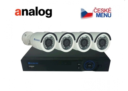 Kamerový systém Securia Pro A4CHV1-W DVR + 4 analogové kamery - bílá