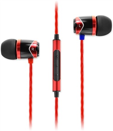 Sluchátka do uší SoundMAGIC E10C headset, černá/červená