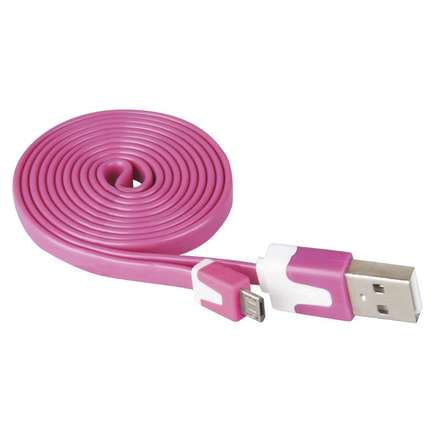 USB kabel Emos SM7001P USB 2.0 A/M - micro B/M, 1m, růžový
