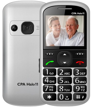 Mobilní telefon pro seniory CPA Halo 11 stříbrný