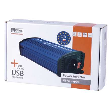 Měnič napětí do auta Emos N0037 12V/230V, 600W, USB 2100mA (1710000051) (1)