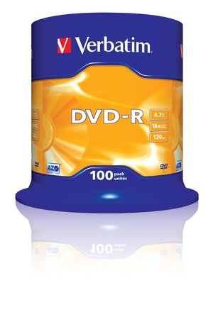 DVD disk Verbatim DVD-R(100-Pack)Spindl/MattSlvr/16x/4.7GB (43549)