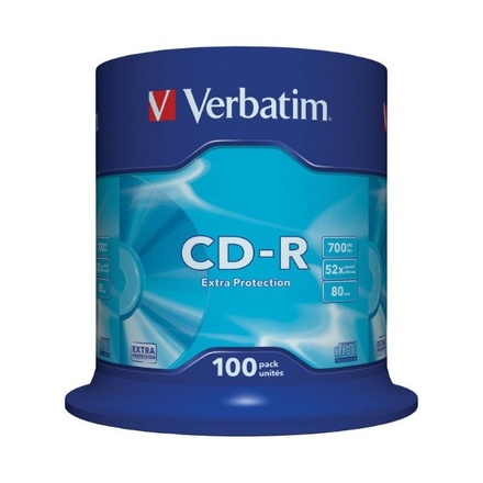 CD disk Verbatim CD-R(100-Pack)Spindl/ExtraProtect/52x/700 (43411)