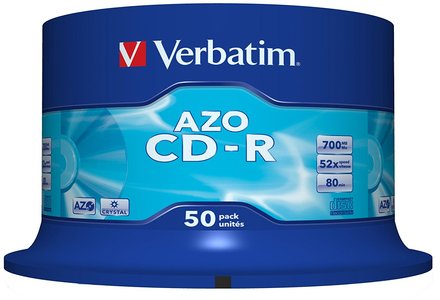 CD disk Verbatim CD-R(50-Pack)Spindl/Crystal/DLP/52x/700MB (43343)