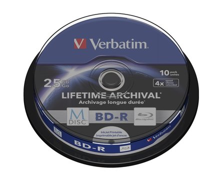Blu-Ray disk Verbatim M-Disc BD-R DL(10-pack)25GB/4x/spindle (43825)