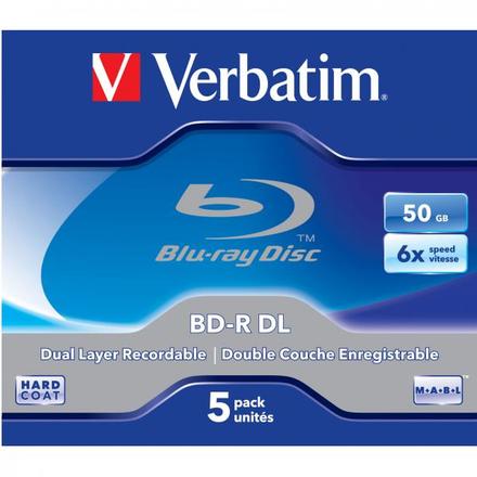 Blu-Ray disk Verbatim BD-R DL(5-Pack)Jewel/6x/50GB (43748)