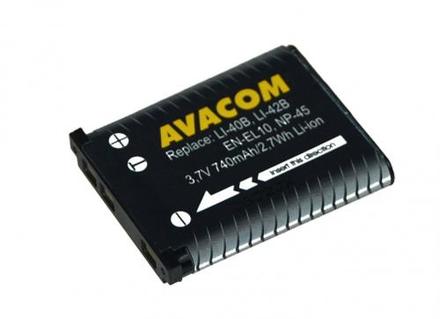 Náhradní baterie pro foto Avacom pro Olympus Li-40B/ Li-42B, Fujifilm NP-45, Nikon EN-EL10 Li-ion 3.7V 740mAh