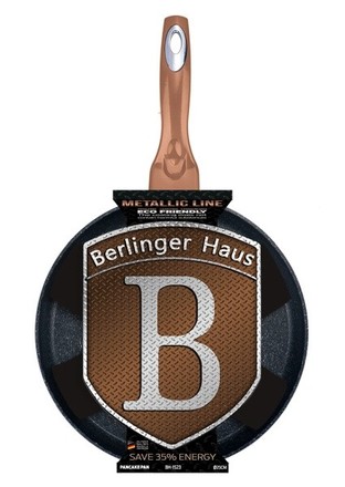 Pánev na palačinky s mramorovým povrchem Berlingerhaus BH 1523 25 cm Rosegold Metallic Line (1)