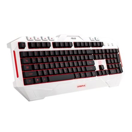 Počítačová klávesnice Asus Cerberus Gaming, CZ/ SK - bílá