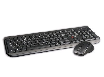 Set bezdrátové klávesnice s myší C-Tech WLKMC-01, CZ/ SK - černá