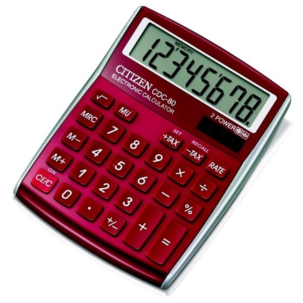 Kalkulačka Citizen CDC-80RD červená