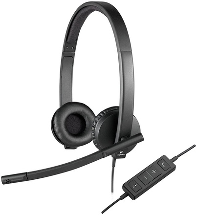 Sluchátka s mikrofonem Logitech Stereo USB Headset H570e