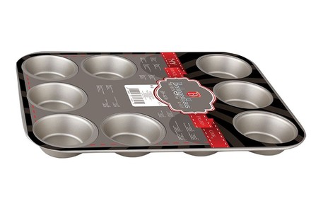 Forma na muffiny Berlingerhaus  BH-1430 s nepřilnavým povrchem 12 ks zlatá 35x26,5x3 cm (1)