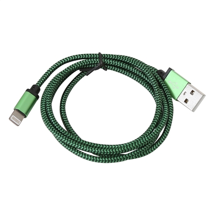 USB kabel Platinet PUCFBIP1G kabel USB Lightning opletený 1m zelená