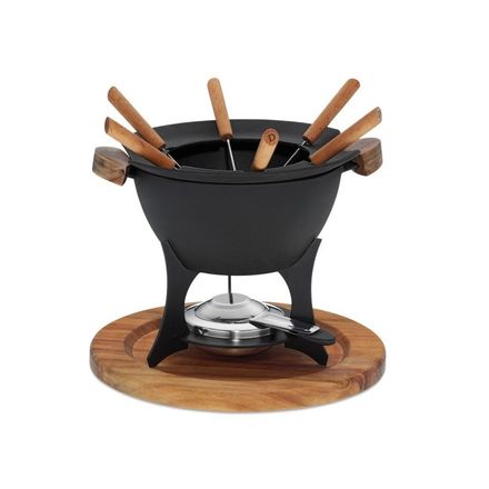 Fondue set Kela KL 16644 COUNTRY 11-dílný litina / dřevo