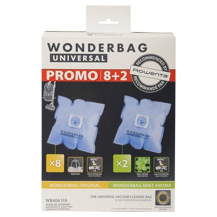 WB4061FA   Wonderbag Sáčky do vysavače ROWENTA Wonderbag Promo 10ks - Universal Classic + Mint Aroma Wonderbag