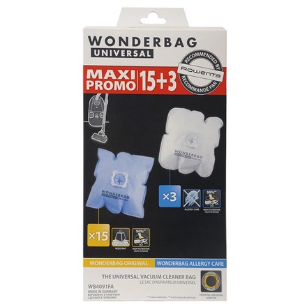 WB4091FA Wonderbag Sáčky do vysavače ROWENTA Wonderbag Maxi Promo 18ks - Universal Classic + Allergy Care Wonderbag