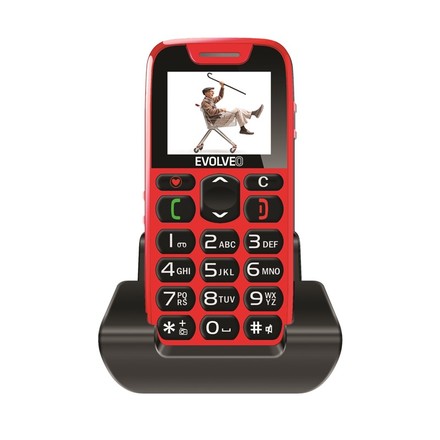 Mobilní telefon pro seniory Evolveo EasyPhone, (červená barva)