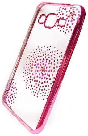 Kryt na mobil Beeyo Flower Dots pro Samsung Galaxy J3 (2016) - růžový