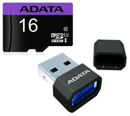 Paměťová karta A-Data 16GB Class 10 UHS-U1 (50R/ 10W) + čtečka MicroReader Ver.3 (AUSDH16GUICL10-RM3BKBL)