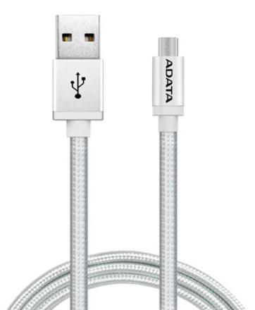 USB kabel ADATA AMUCAL-100CMK-CSV Micro USB, 1m, stříbrný