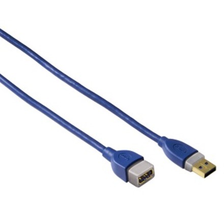 USB kabel Hama USB 3.0, 2m, prodlužovací - modrý