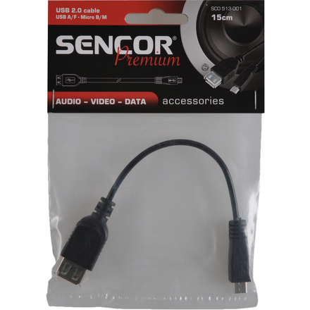 USB kabel Sencor SCO 513-001 USB A/F-Micro B/M,OTG