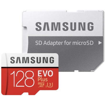 Paměťová karta Samsung Micro SDXC EVO+ 128GB UHS-I U3 (100R/ 90W) + adapter