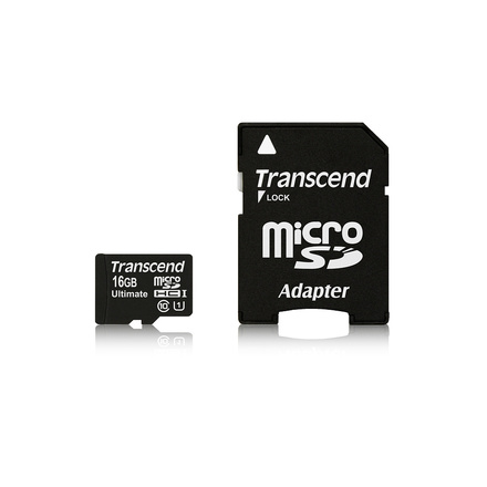 Paměťová karta Transcend MicroSDHC 16GB UHS-I U1 (90MB/ s) + adapter