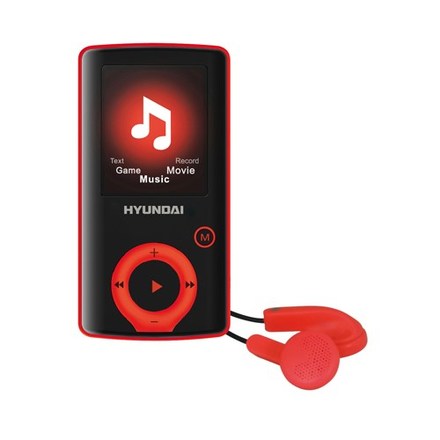 MP4 přehrávač Hyundai MPC 883 FM, 8GB, černá barva - červený proužek