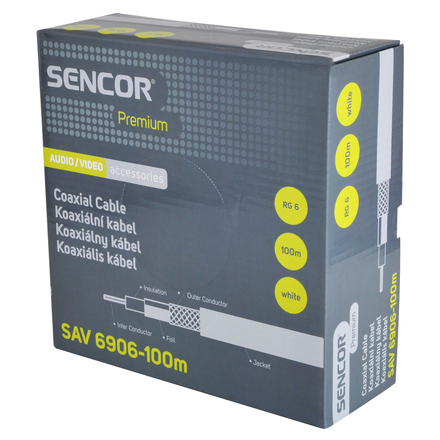 Koaxiální kabel Sencor SAV 6906-100m RG-6