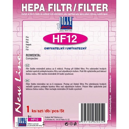 HEPA filtr do vysavače Jolly HF12 pro Rowenta Compacteo, omyvatelný