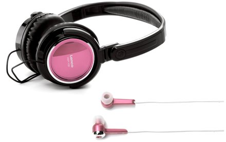 Polootevřená sluchátka Lenco HEP 100 pink
