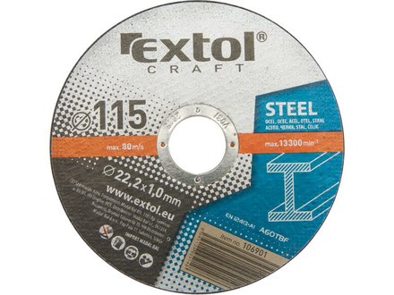 Kotouče řezné na kov Extol Craft (106901) 5ks, 115x1,0x22,2mm