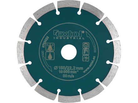 Kotouč diamantový řezný Extol Industrial (8703031) segmentový Grab Cut, 115x22,2mm, suché i mokré řezání