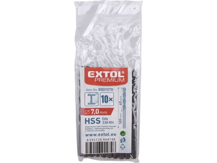 Vrtáky do kovu Extol Premium (8801070) bal 10ks, O 7,0 L=109 L1=69, HSS (1)